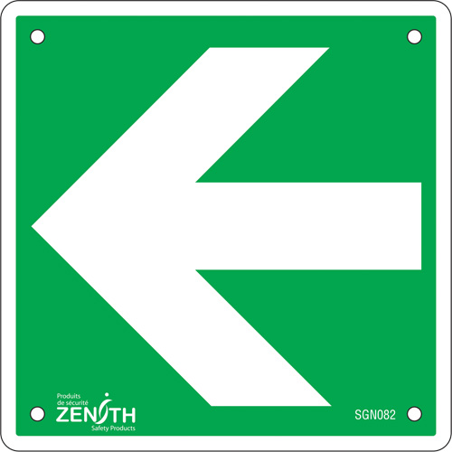 Arrow CSA Standard Safety Sign, 6" x 6", Plastic, Pictogram
