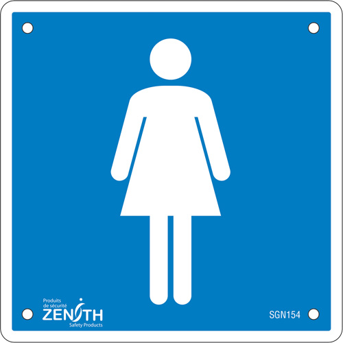 Women CSA Standard Safety Sign, 6" x 6", Plastic, Pictogram