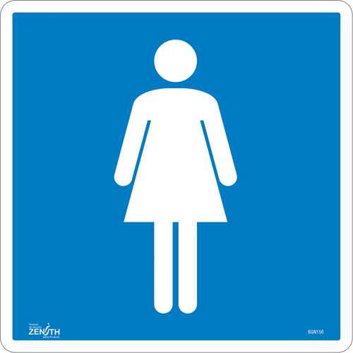 Women CSA Standard Safety Sign, 12" x 12", Vinyl, Pictogram