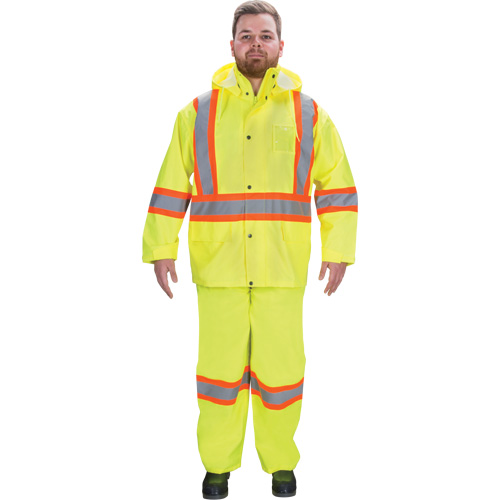 RZ1000 Rain Suit, Polyester, 4X-Large, High Visibility Lime-Yellow