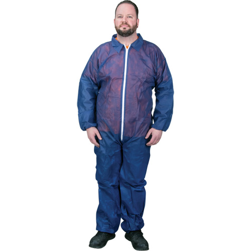 Coveralls, Medium, Blue, Polypropylene