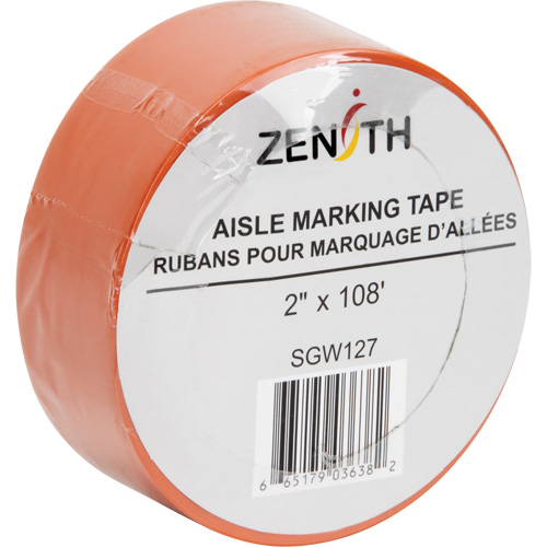 Aisle Marking Tape, 2" x 108', PVC, Orange