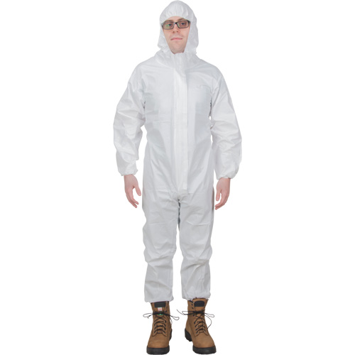 Premium Hooded Coveralls, 3X-Large, White, Microporous
