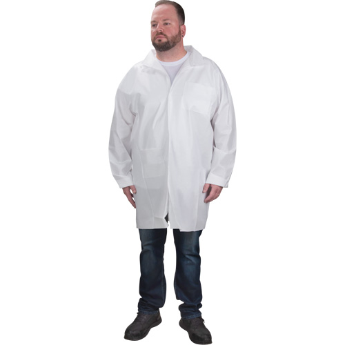 Protective Lab Coat, Microporous, White, Small