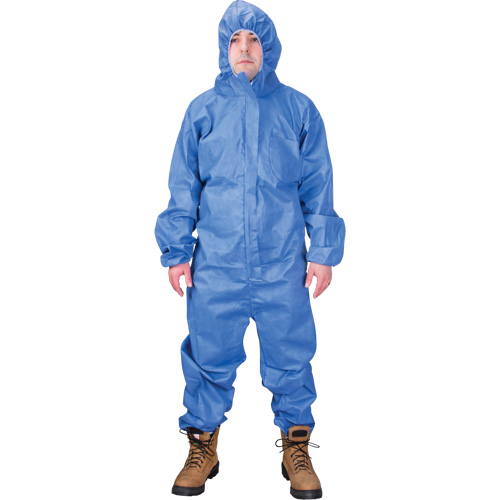 Hooded Coveralls, Medium, Blue, SMS