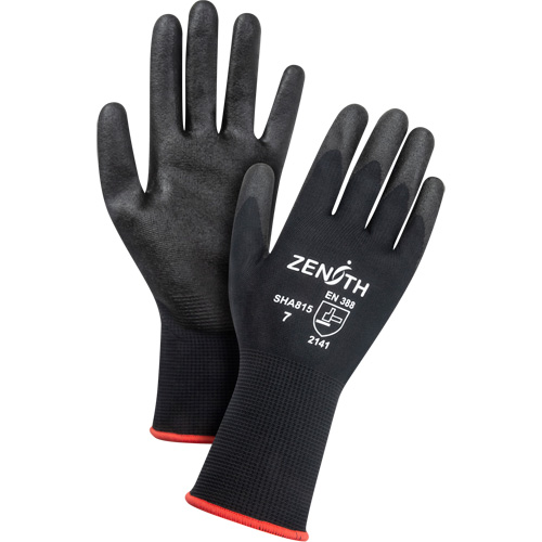 Coated Gloves, 7, PVC Coating, 13 Gauge, Nylon Shell