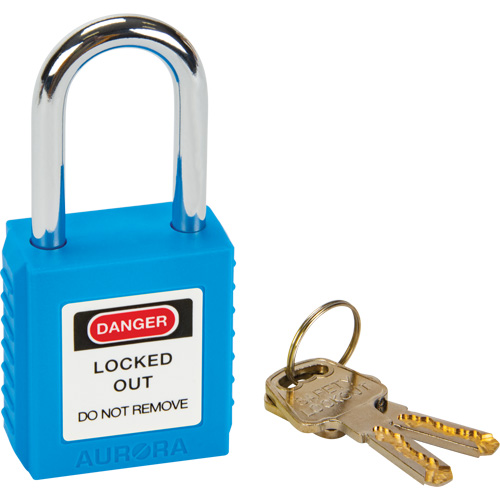 Lock for Lockouts, Safety Padlock, Keyed Different, Thermoplastic, 1-1/2" Width