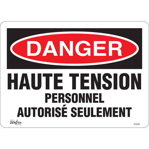 "Haute tension" Sign, 10" x 14", Vinyl, French