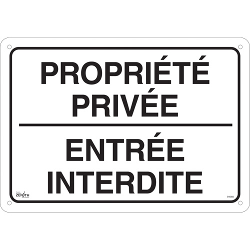 "Propriété privée" Sign, 14" x 20", Aluminum, French