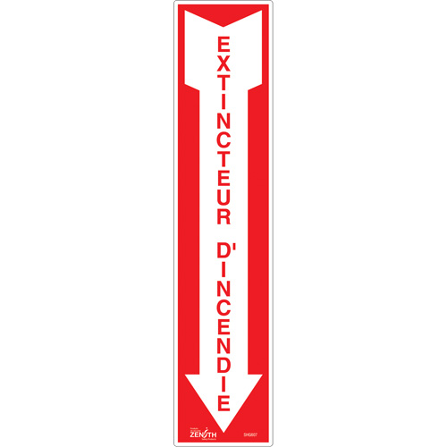 "Extincteur d'incendie" Sign, 4" x 18", Vinyl, French with Pictogram