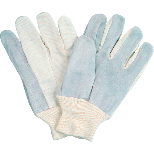 Standard-Duty Full-Index Work Gloves, Large, Split Cowhide Palm