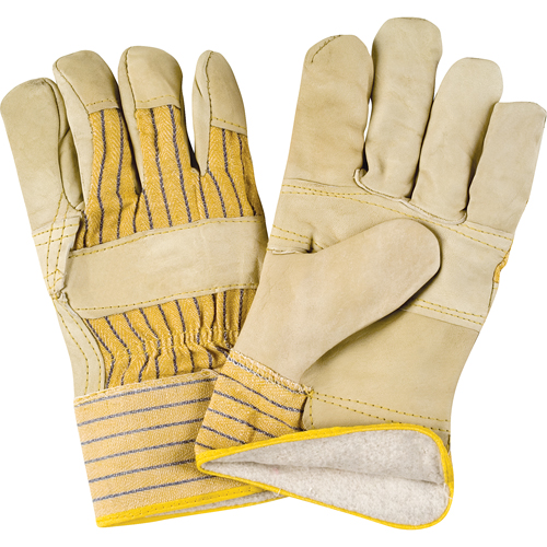 Winter-Lined Patch-Palm Fitters Gloves, 2X-Large, Grain Cowhide Palm, Cotton Fleece Inner Lining
