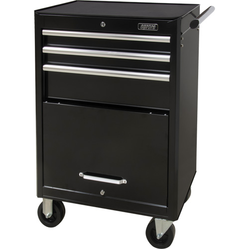 Industrial Tool Cart, 3 Drawers, 29-4/5" W x 21-1/5" D x 38-4/5" H, Black