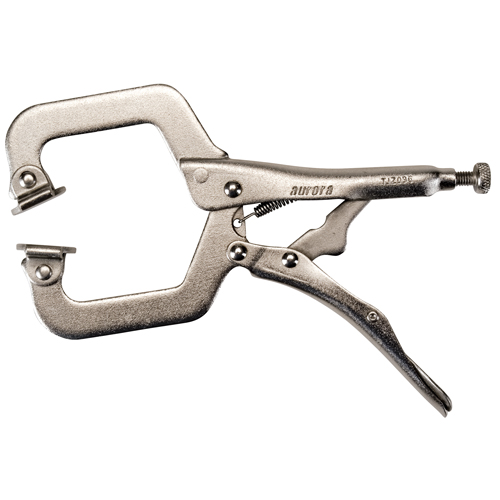 Locking Pliers with Swivel Pads, 6" Length, C-Clamp