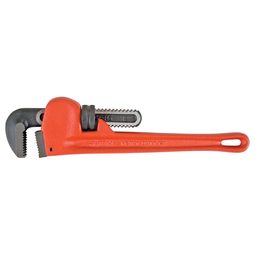 Pipe Wrench, 2" Jaw Capacity, 12" Long, Powder Coated Finish