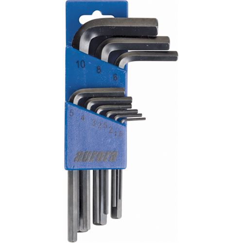 Hex Key Pouch Set, 9 Pcs., Metric