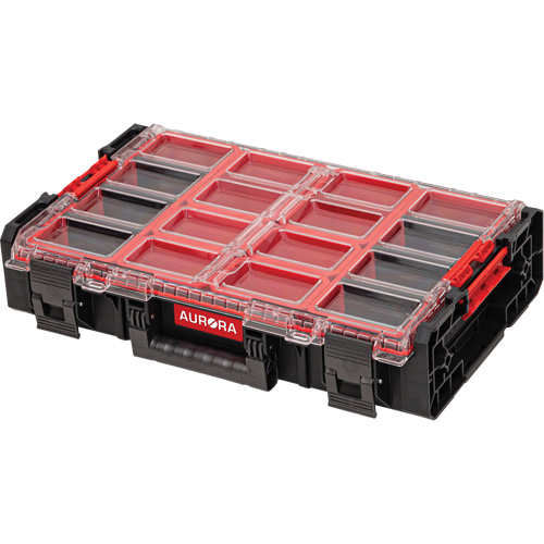 Arx™ X-Large Organizer with Short Bins, 23" x 15-1/5" x 5", Black