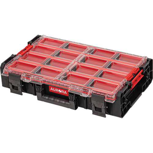 Arx™ X-Large Organizer with Long Bins, 23" x 15-1/5" x 5", Black